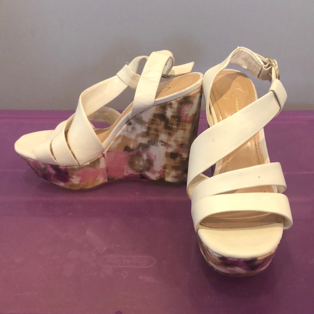 Jessica Simpson White wedge Heel Sandal
